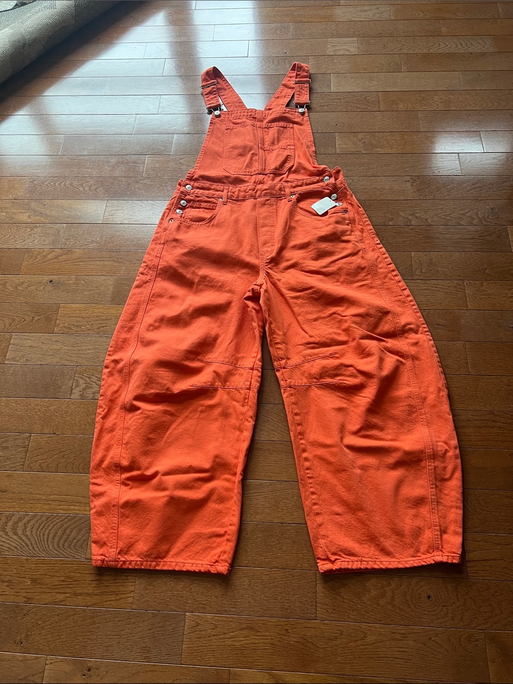 💕Free People Good Luck Barrel Leg Denim Overalls-NWT-Spicy-S/L/XL💕